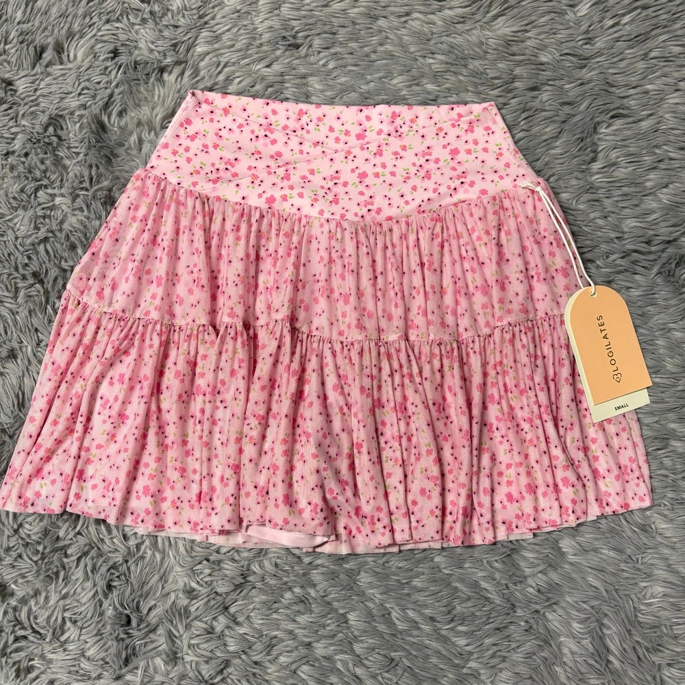 Blogilates Pink Floral Flowy Ballerina Skirt Athletic Pilates Yoga Womens Small